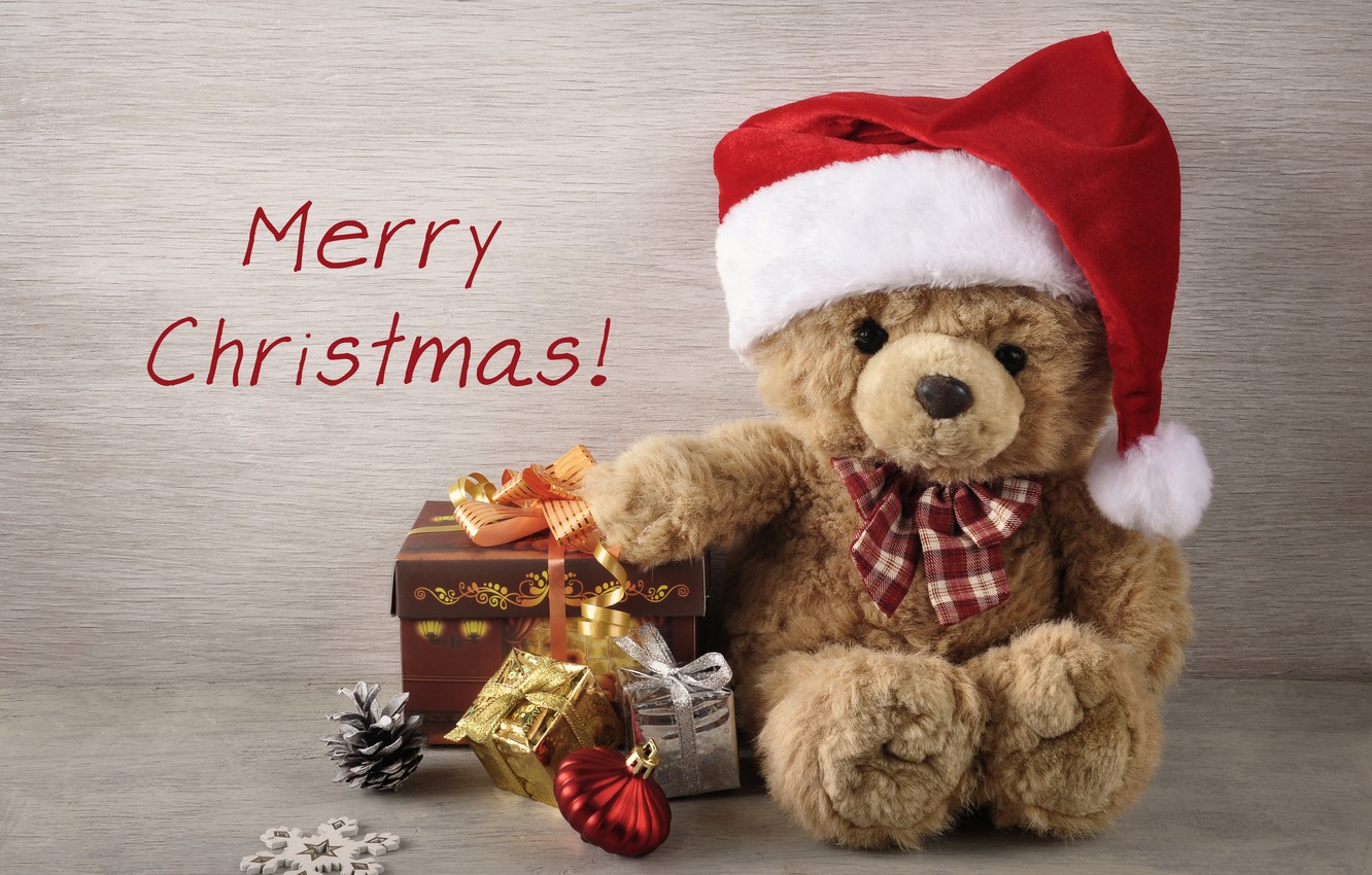 Christmas Gift Teddy Bear Wallpapers