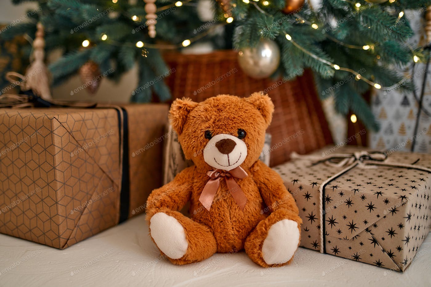 Christmas Gift Teddy Bear Wallpapers