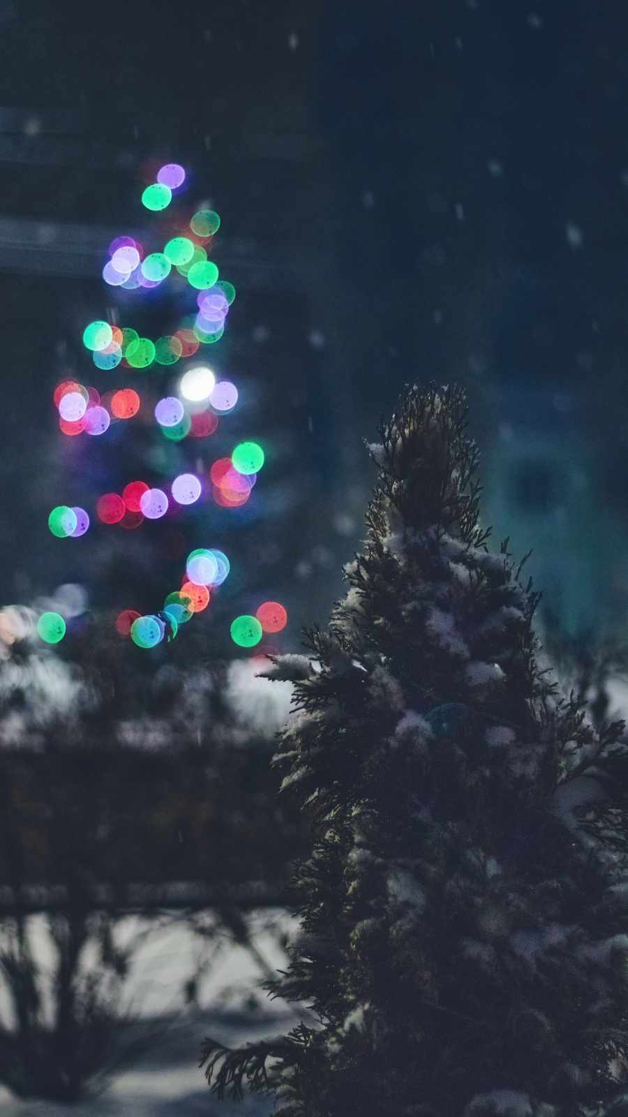 Christmas Lights Snow Iphone Wallpapers