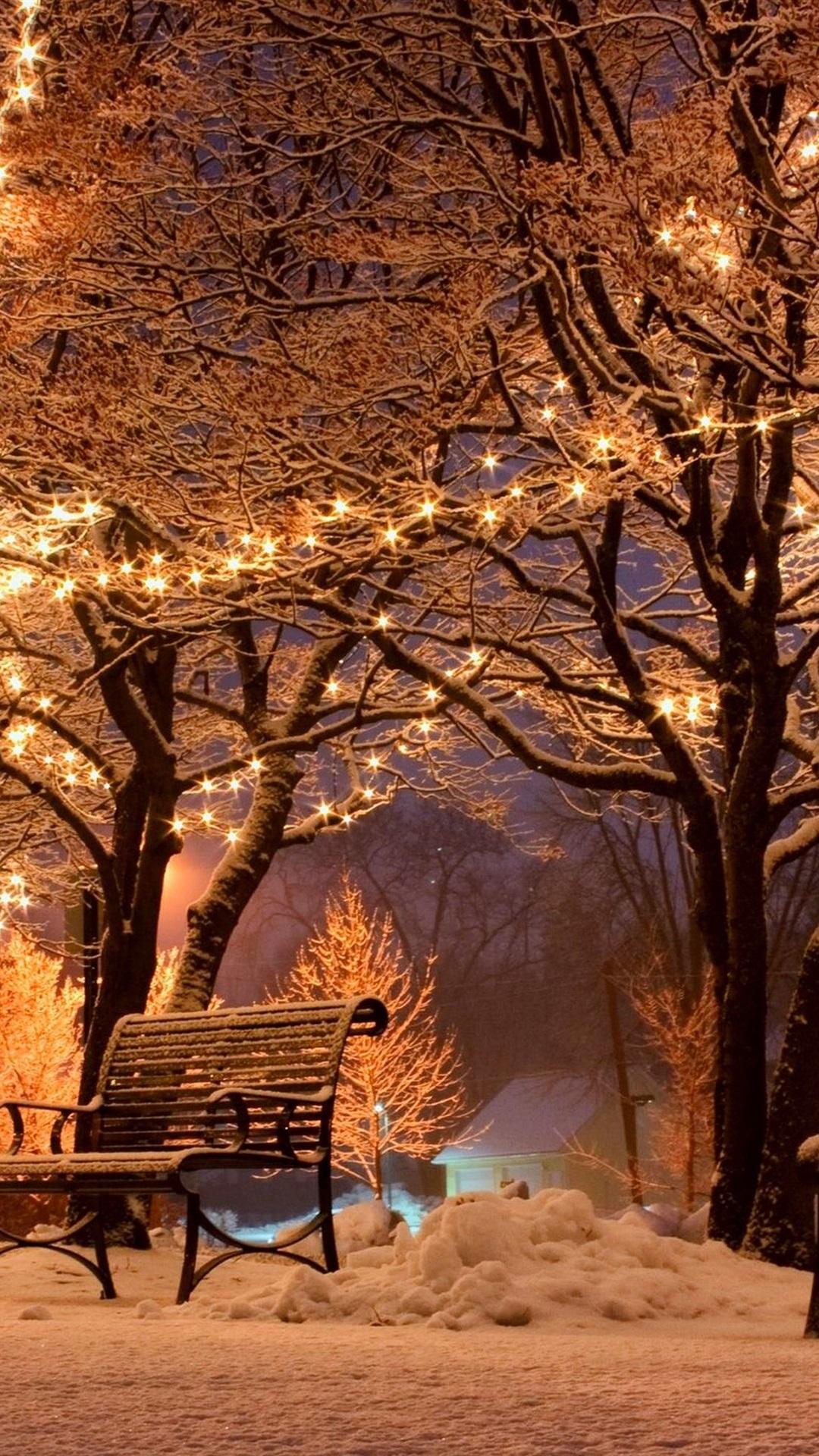 Christmas Lights Snow Wallpapers