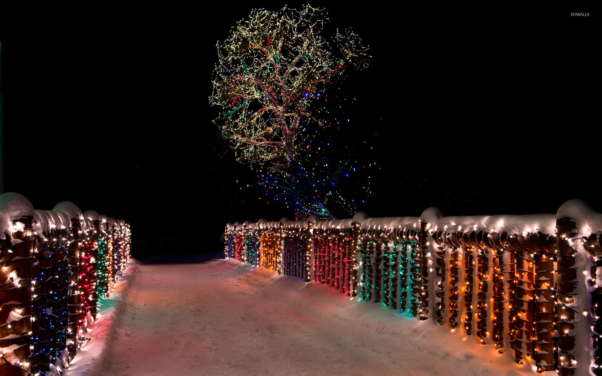 Christmas Lights Snow Wallpapers