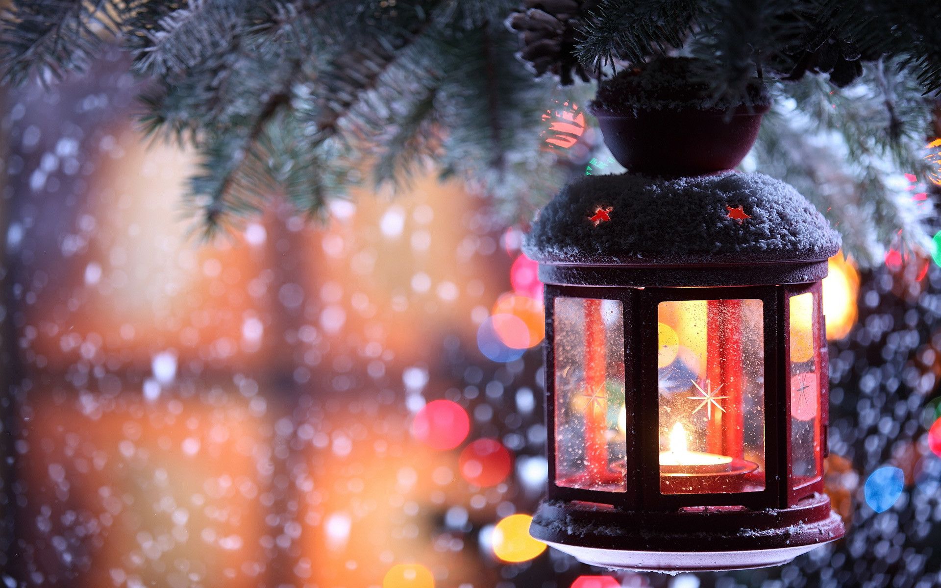 Christmas Lights Snow Wallpapers