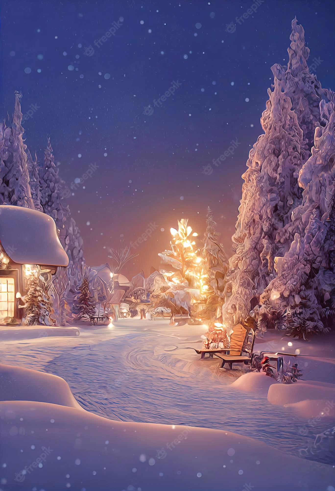 Christmas Lights Snow Wallpapers