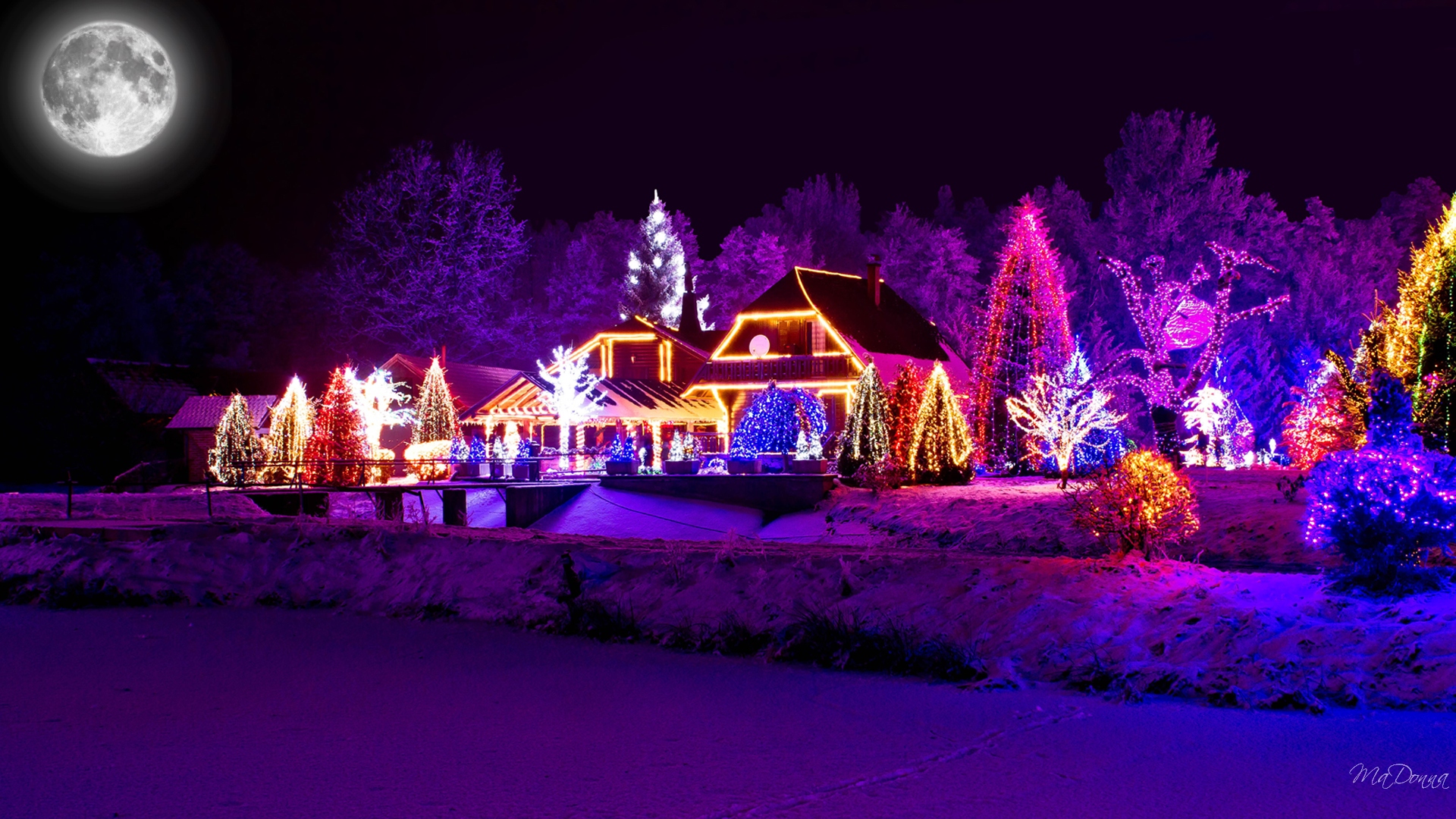 Christmas Lights Snow Wallpapers