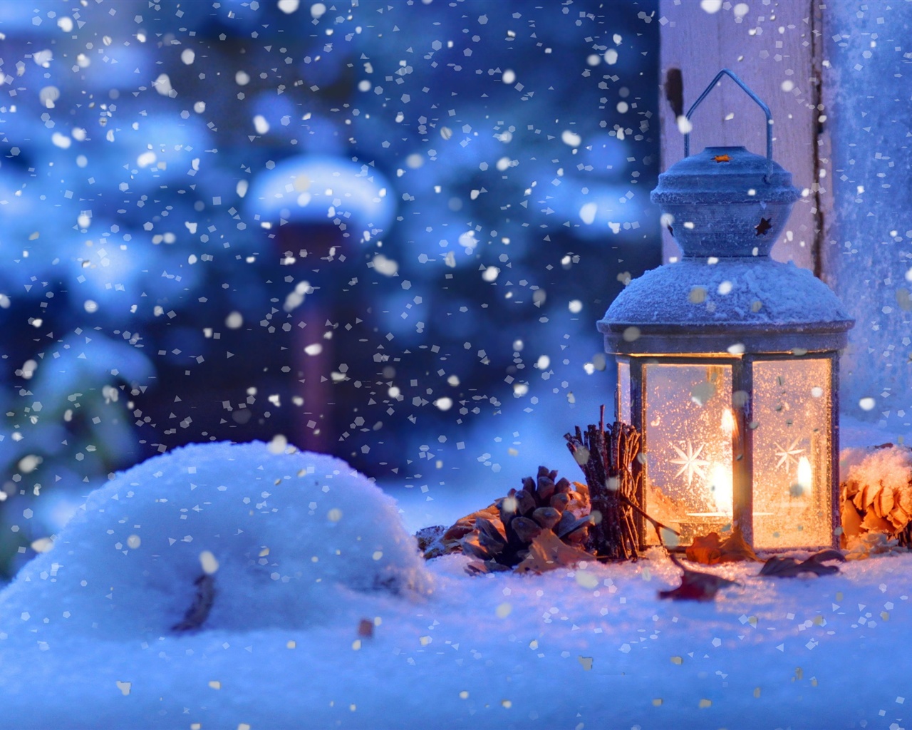 Christmas Lights Snow Wallpapers