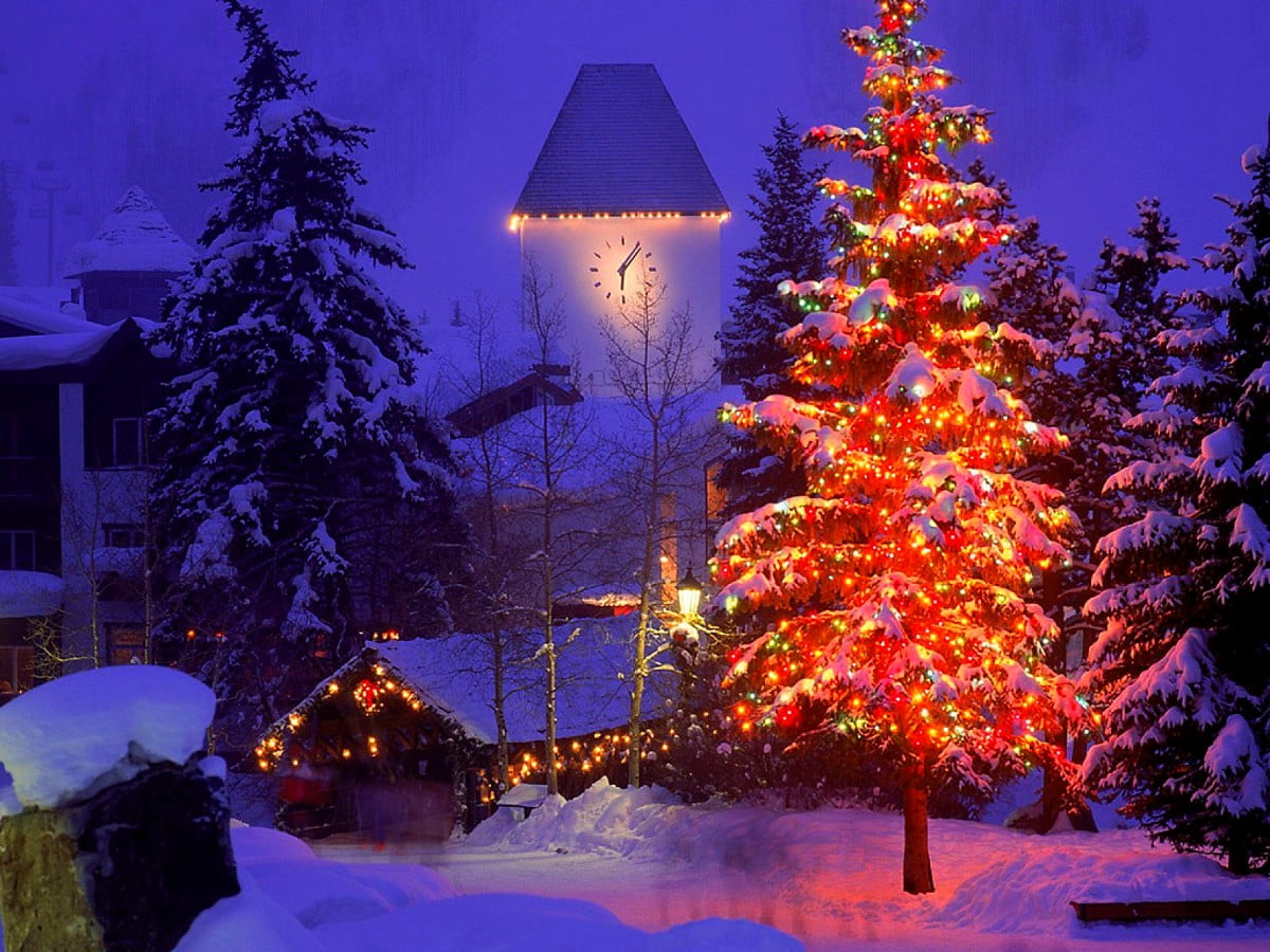 Christmas Lights Snow Wallpapers