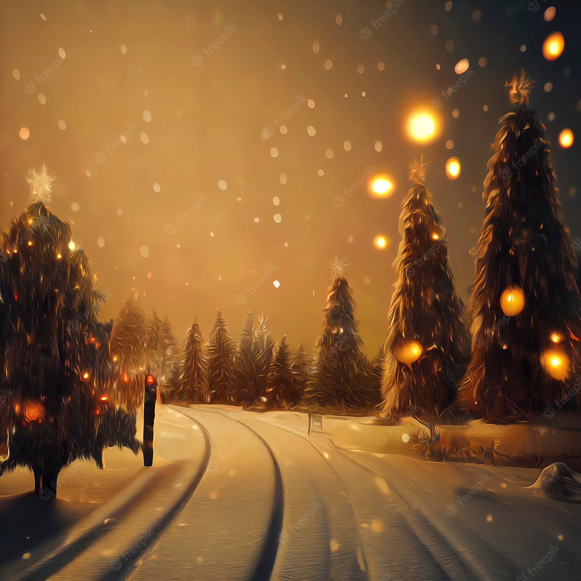 Christmas Lights Snow Wallpapers