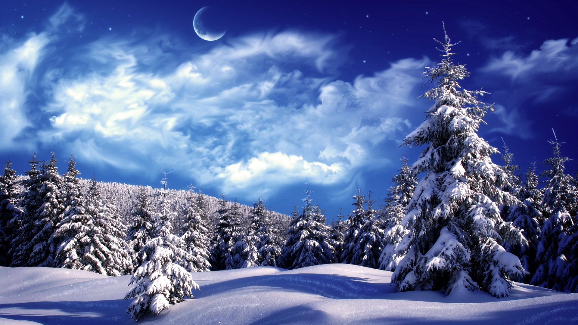 Christmas Snow Scene Wallpapers