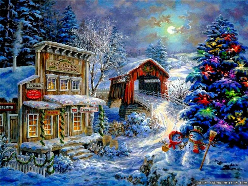 Christmas Snow Scene Wallpapers