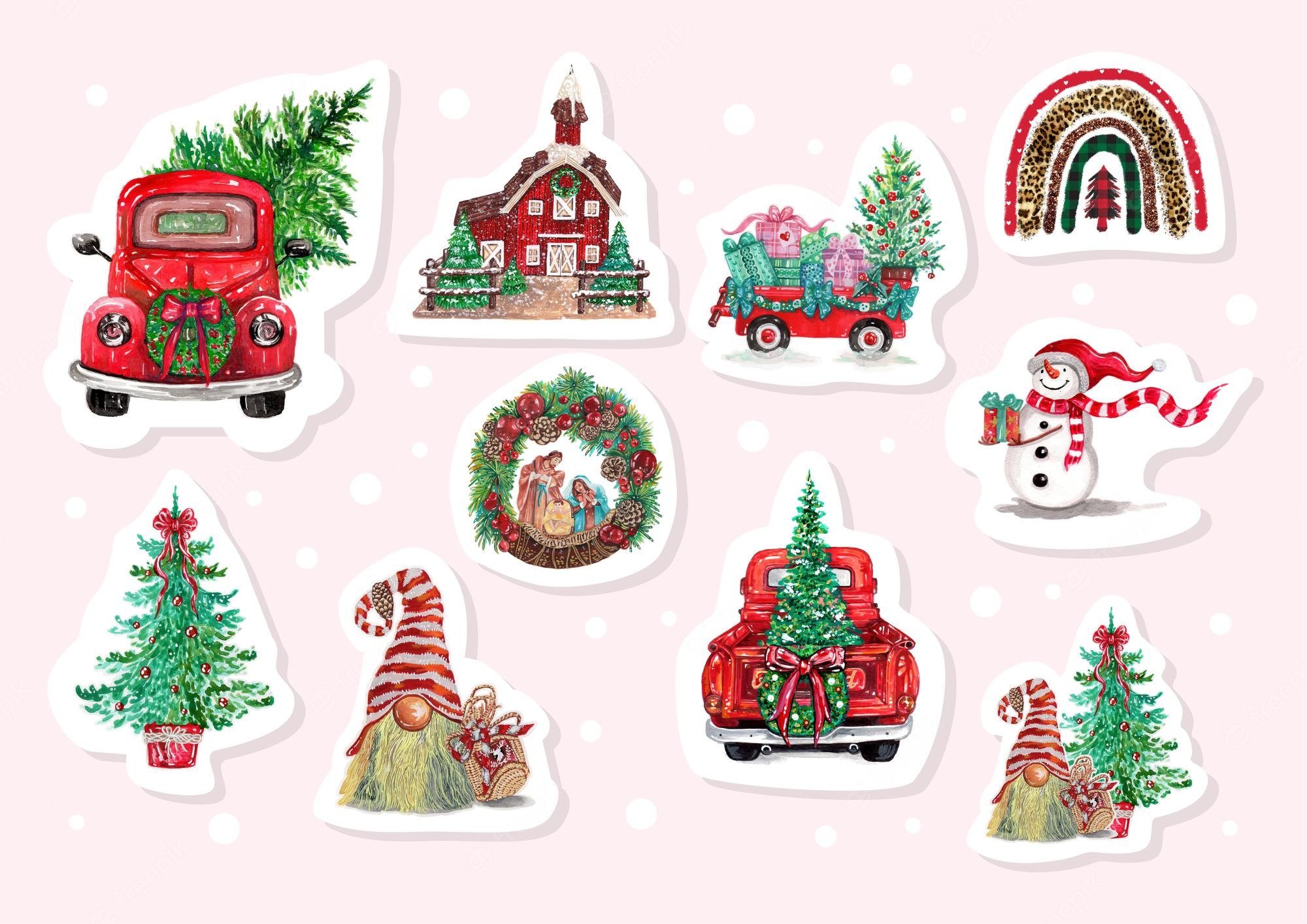 Christmas Stickers Wallpapers