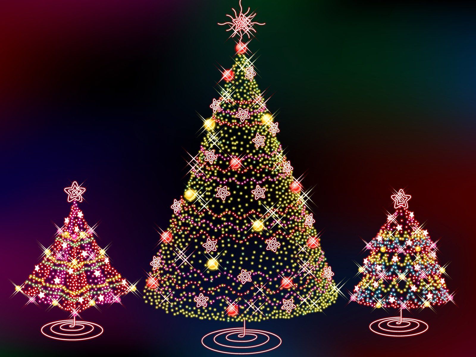 Christmas Tree With Light Decorations Wallpapers