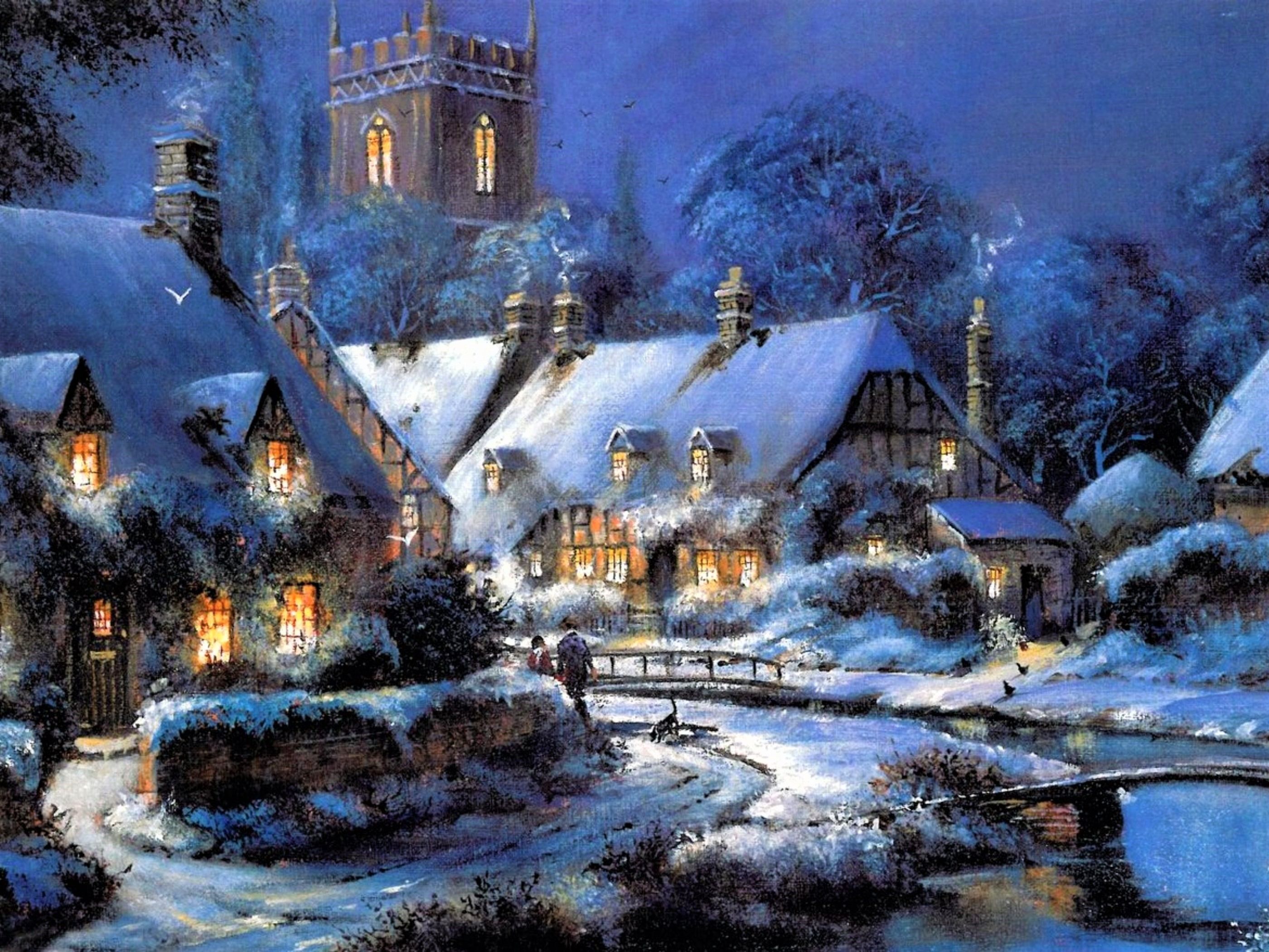 Christmas Village Hd Wallpapers