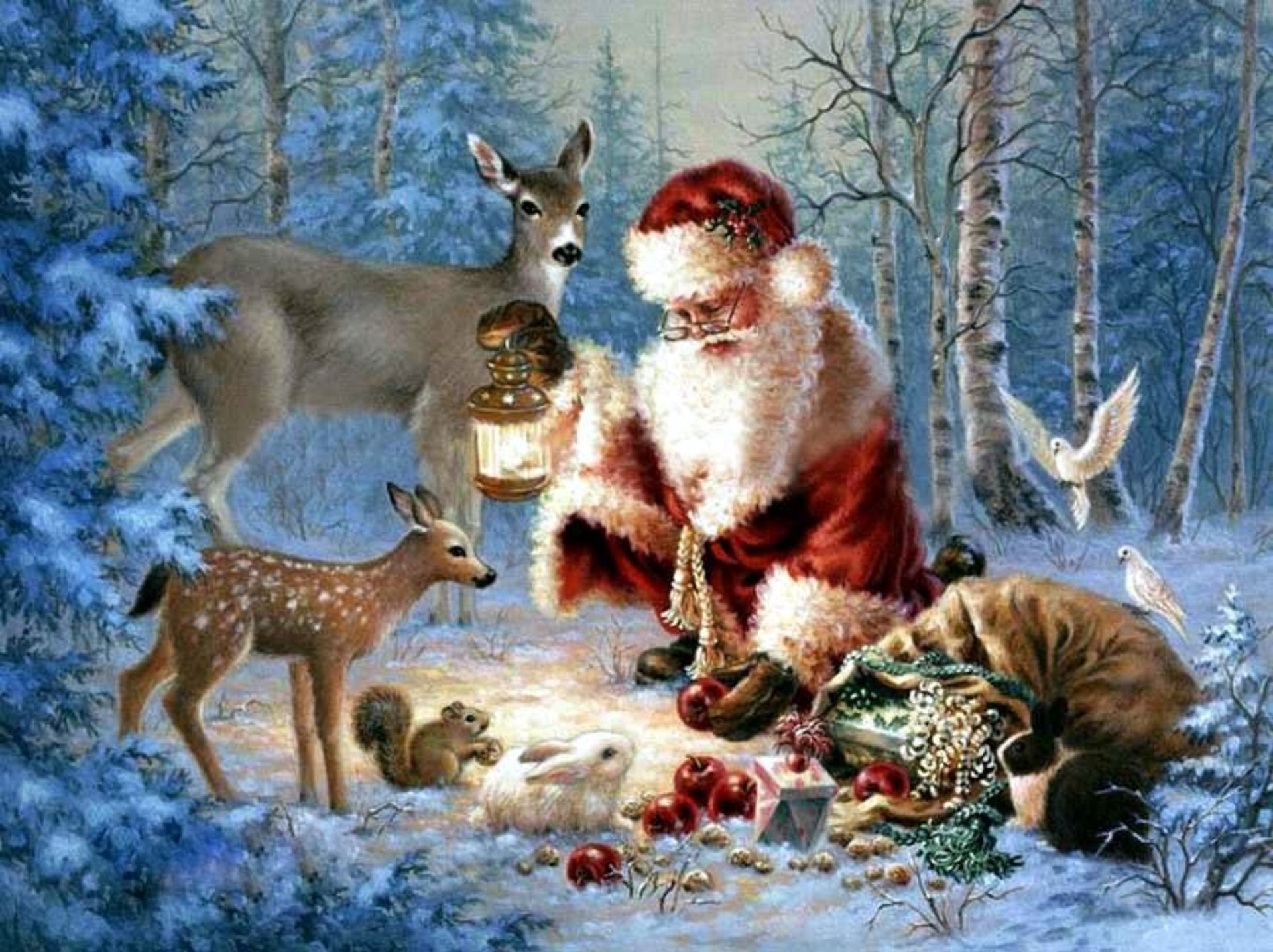 Christmas Wild Animals Wallpapers