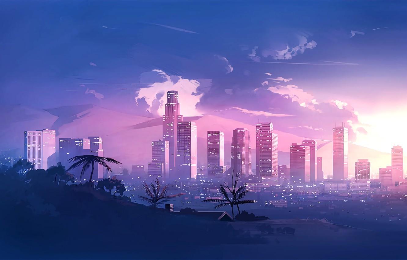 City Retrowave Synthwave Art Wallpapers