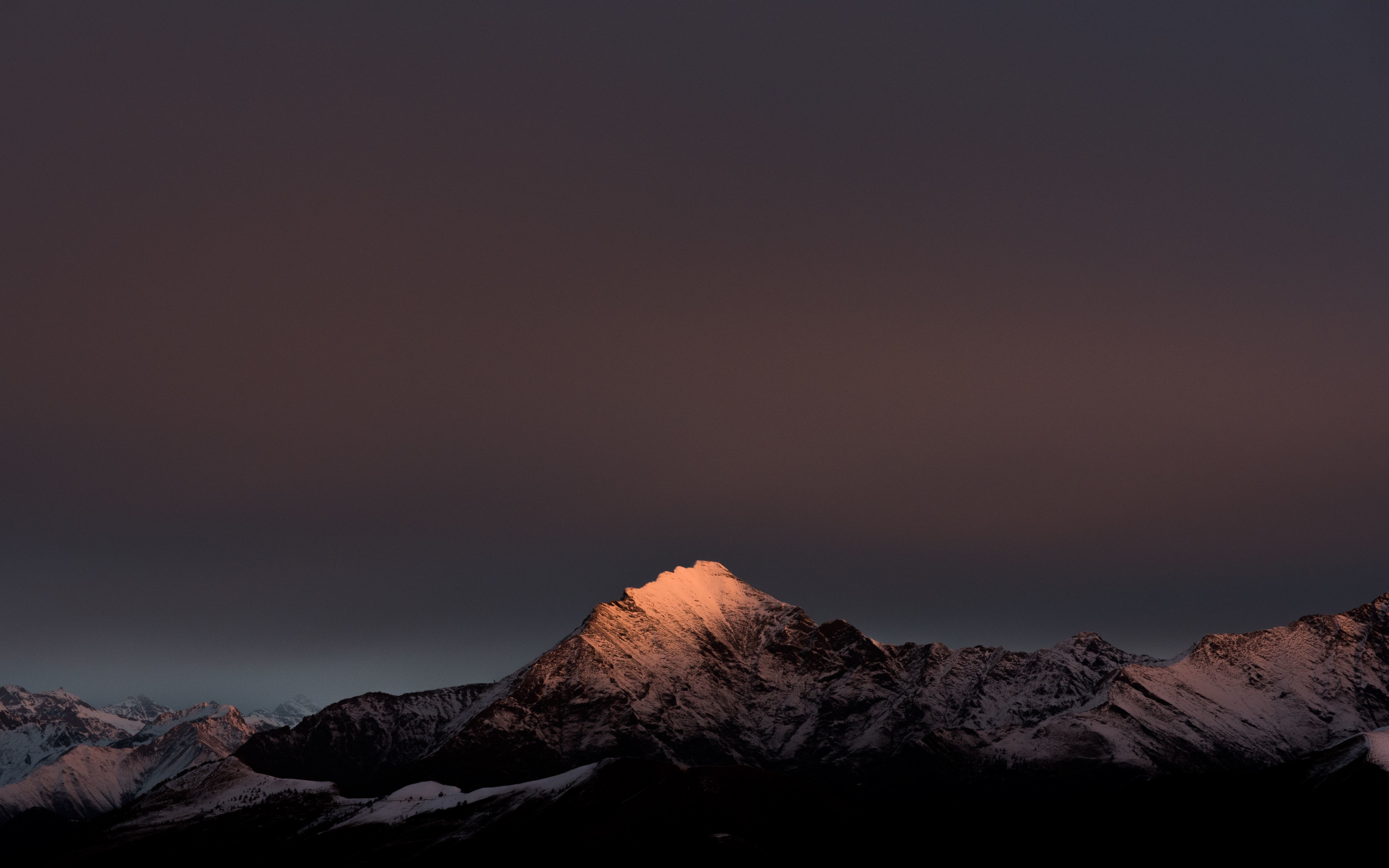 Clean Night Sky And Mountains Peak Wallpapers