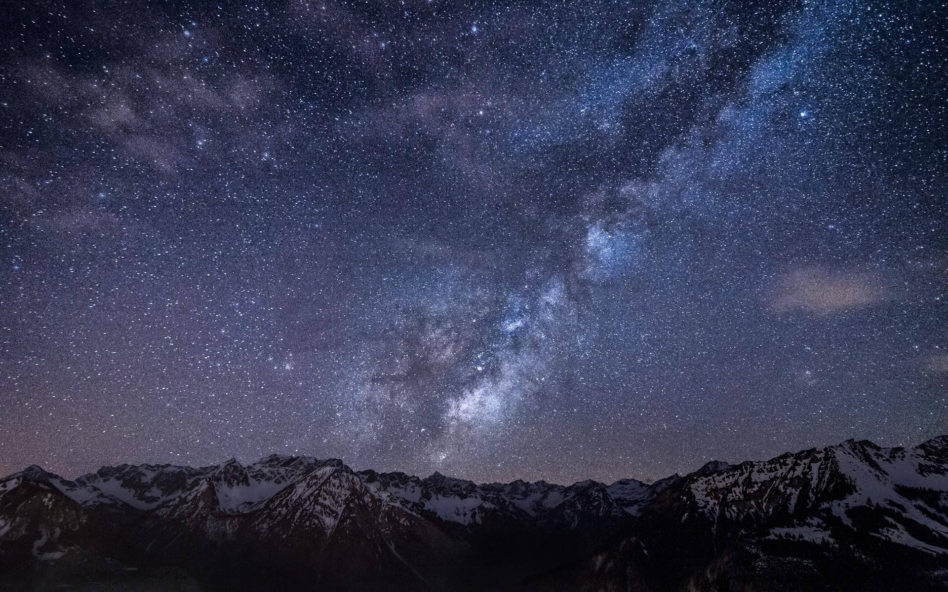 Clean Night Sky And Mountains Peak Wallpapers