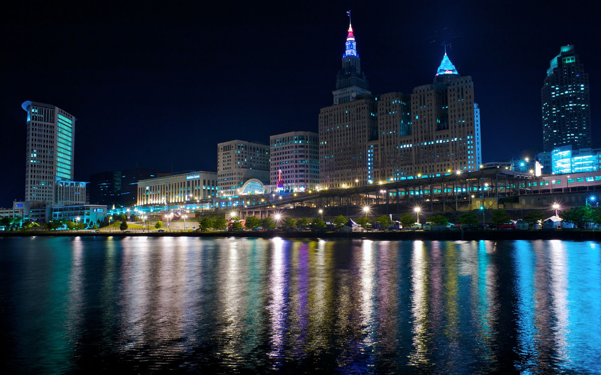 Cleveland City Night Light Wallpapers