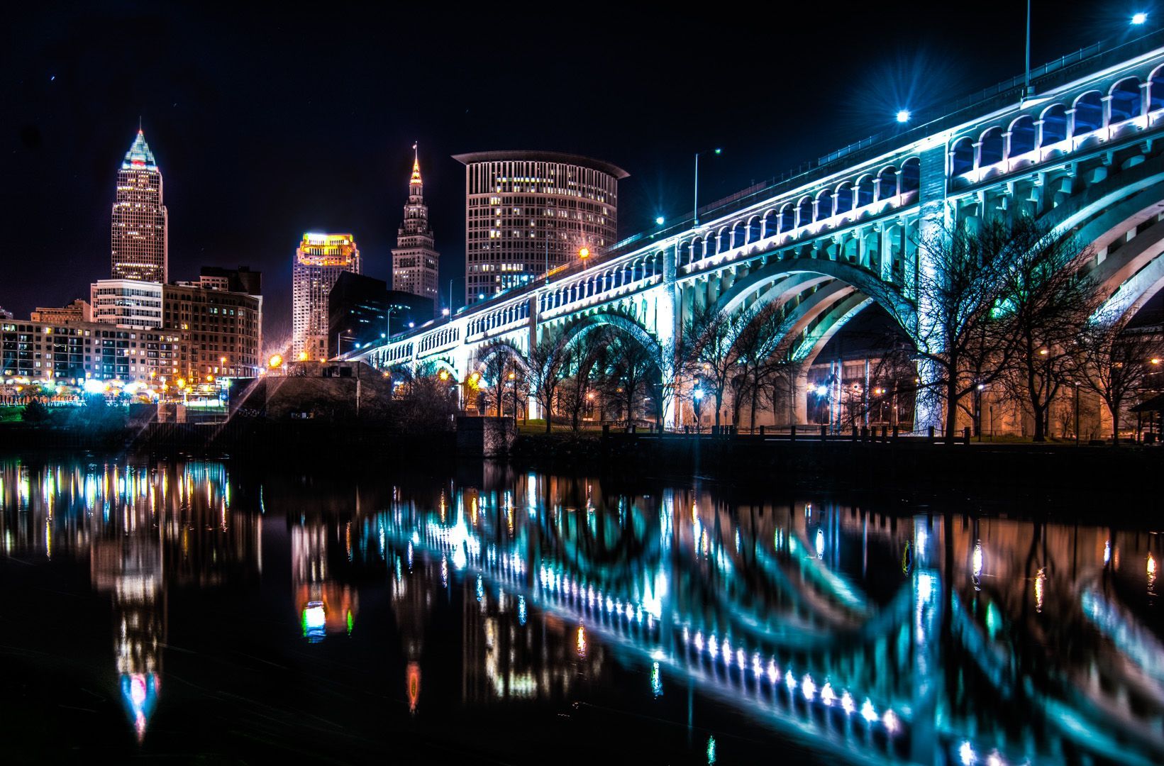 Cleveland City Night Light Wallpapers