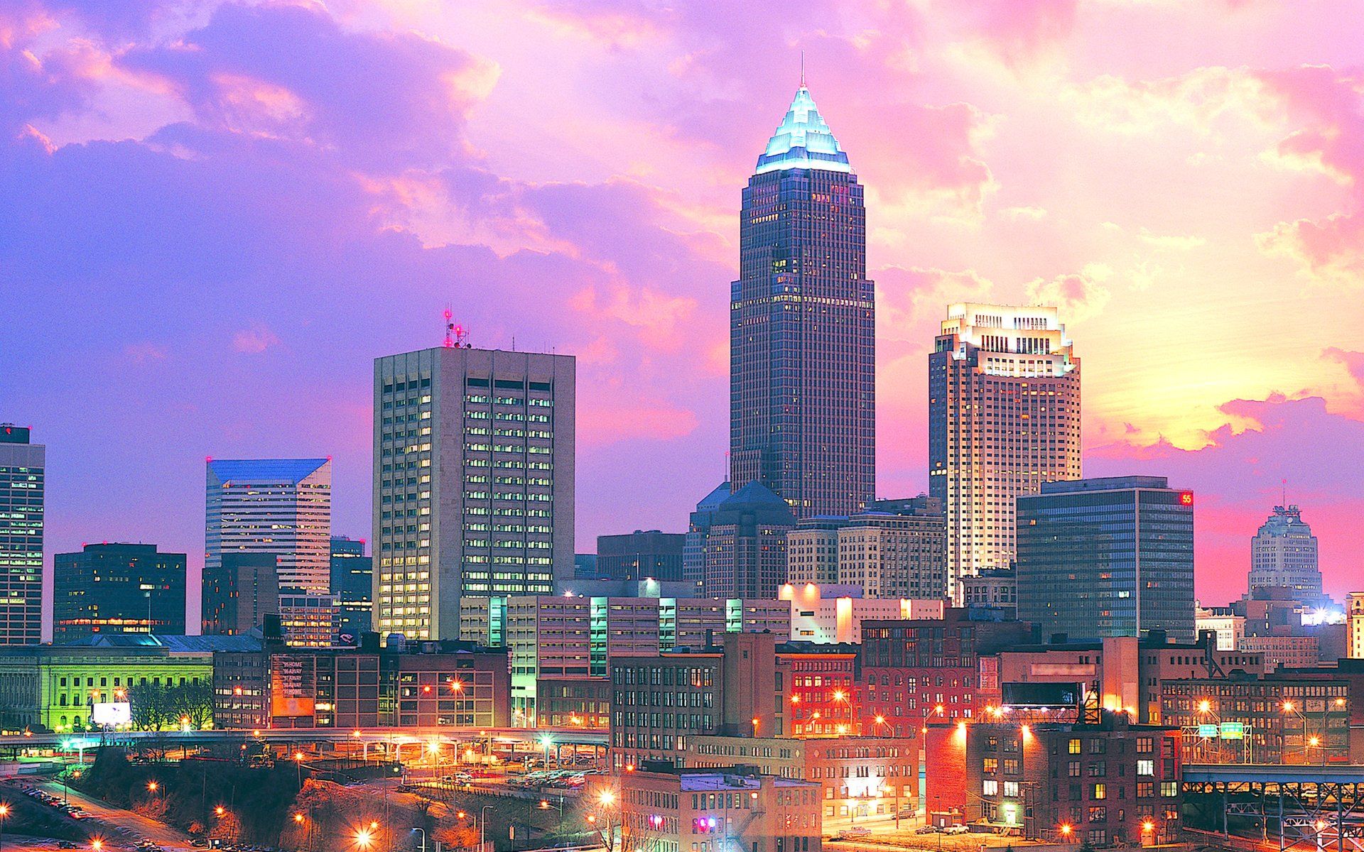 Cleveland City Night Light Wallpapers