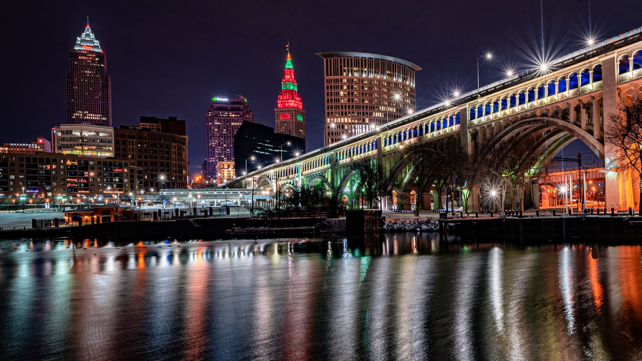 Cleveland City Night Light Wallpapers