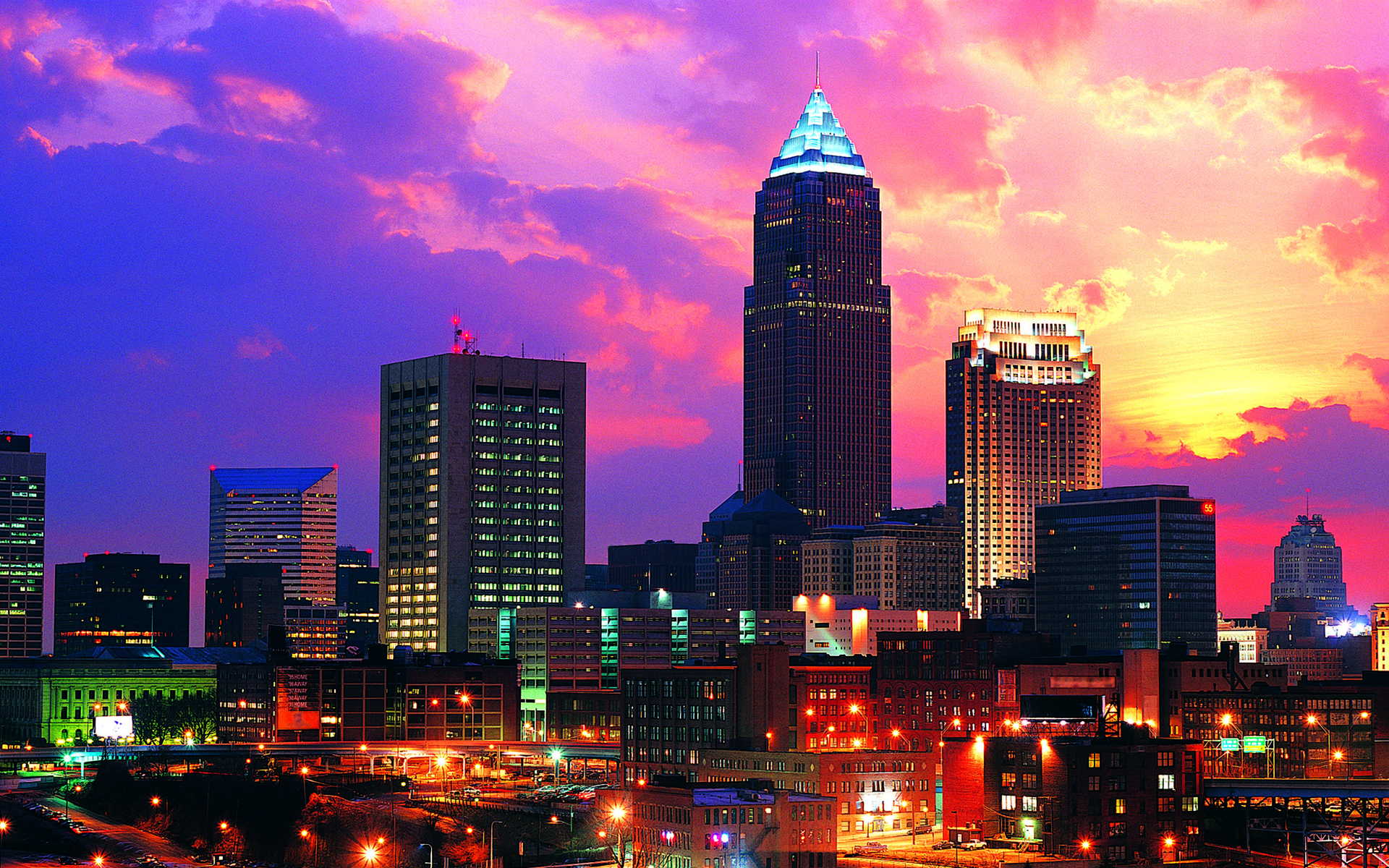 Cleveland City Night Light Wallpapers