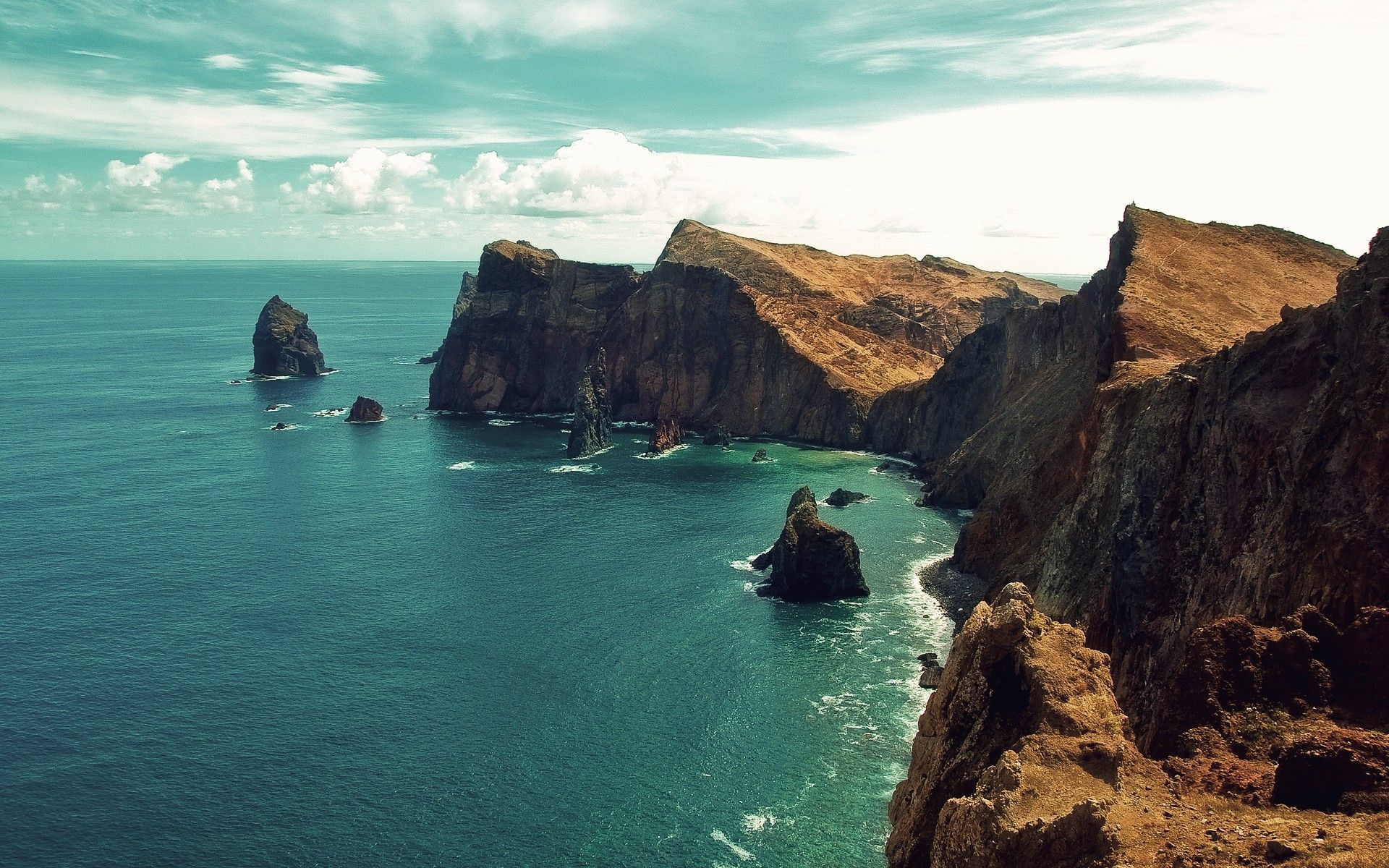 Cliff Ocean Horizon Cloud Coastline Wallpapers