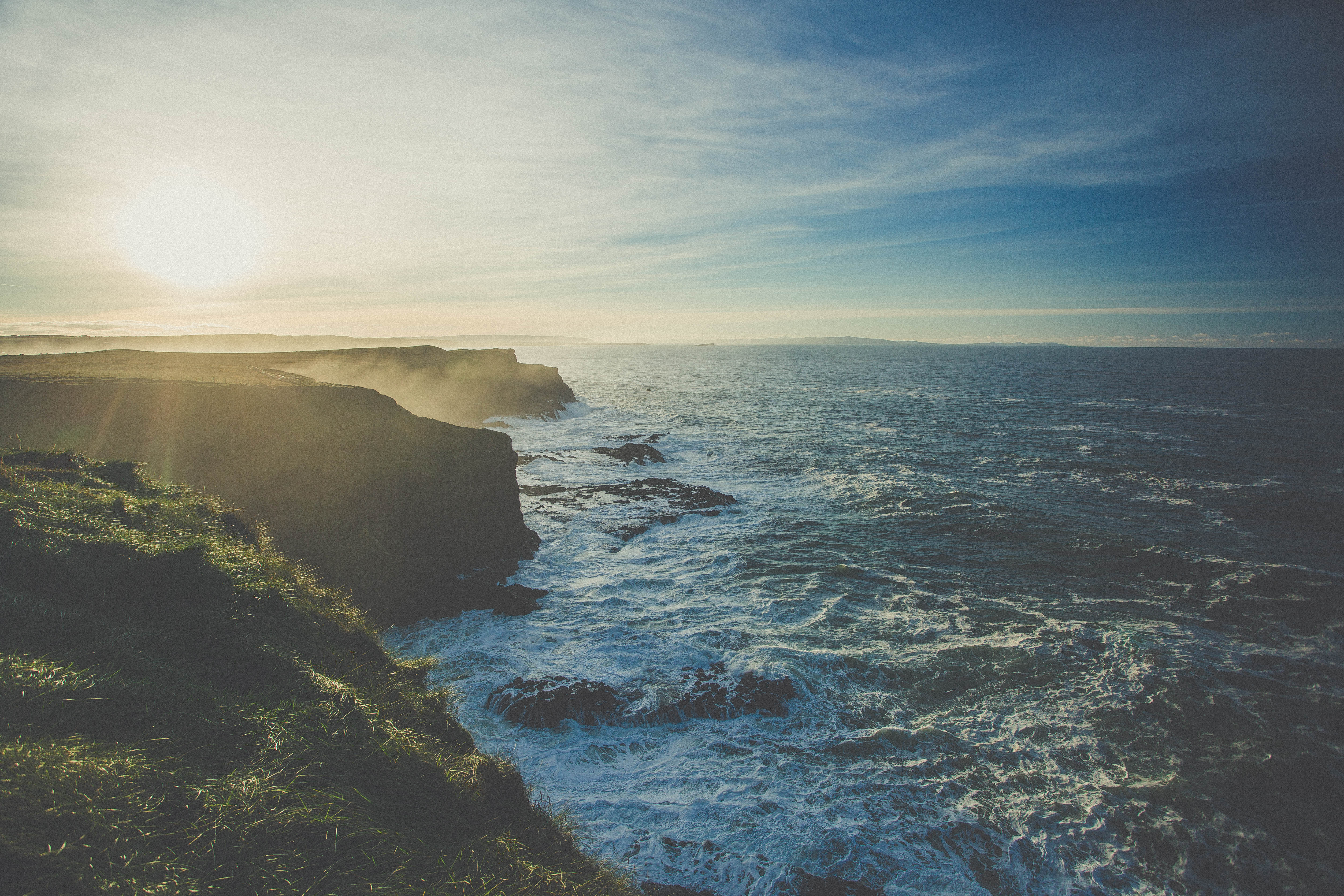 Cliff Ocean Horizon Cloud Coastline Wallpapers