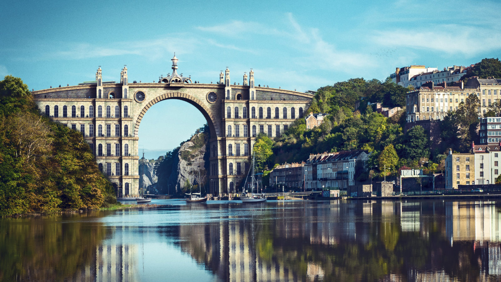 Clifton Suspension Bridge Houses Wallpapers