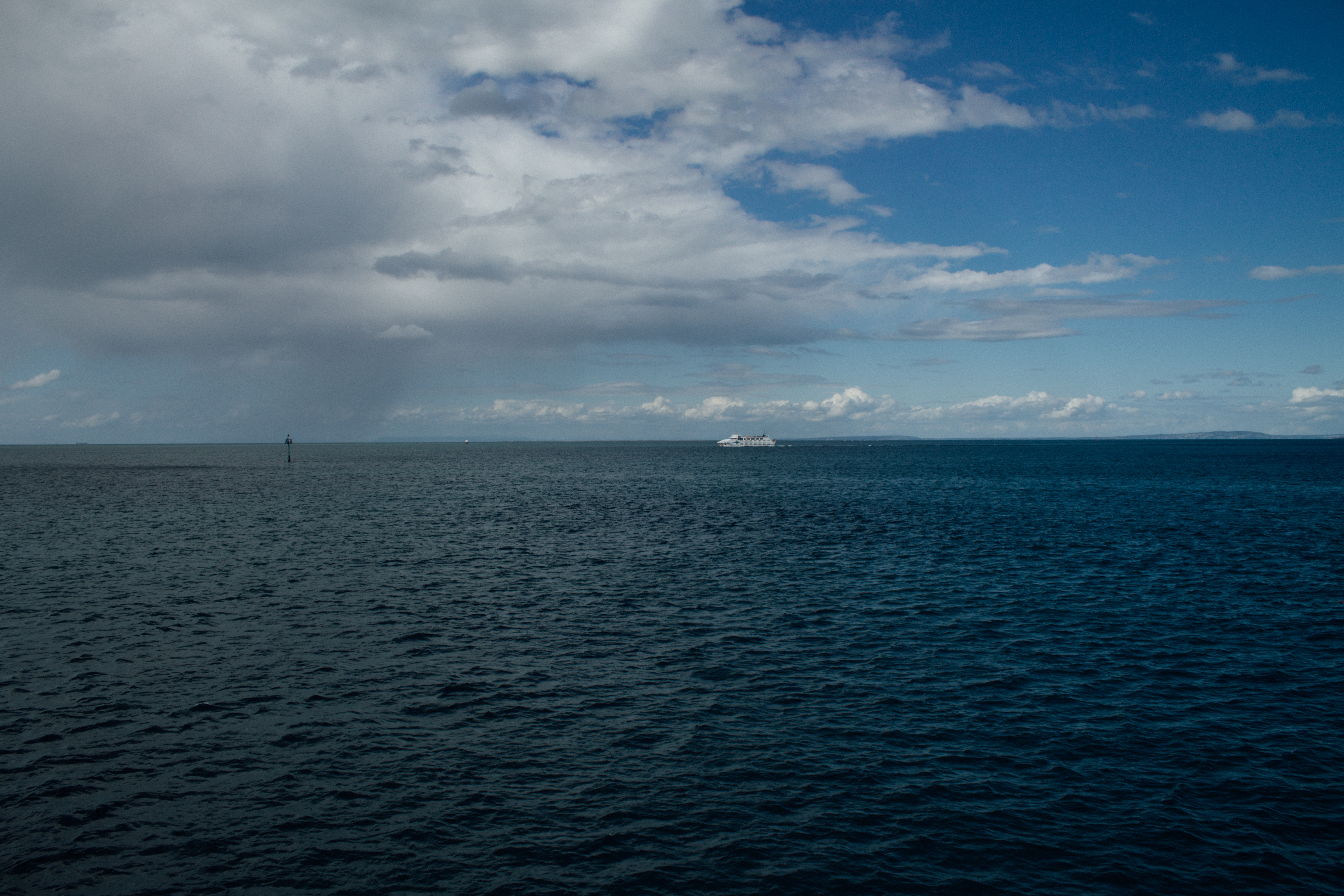 Cloudy Coastline Ocean Horizon Wallpapers