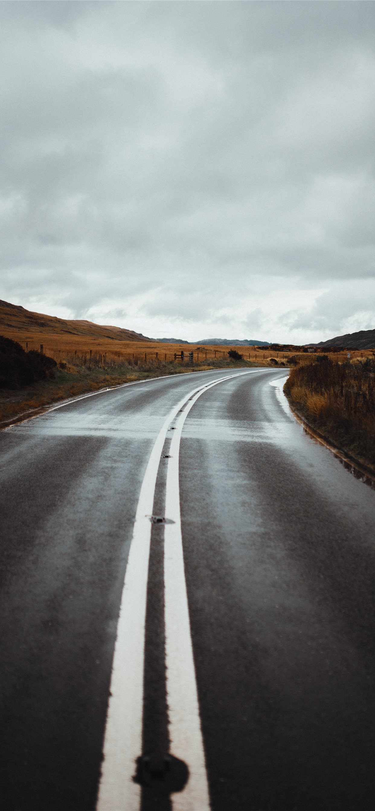 Cloudy Empty Road Wallpapers