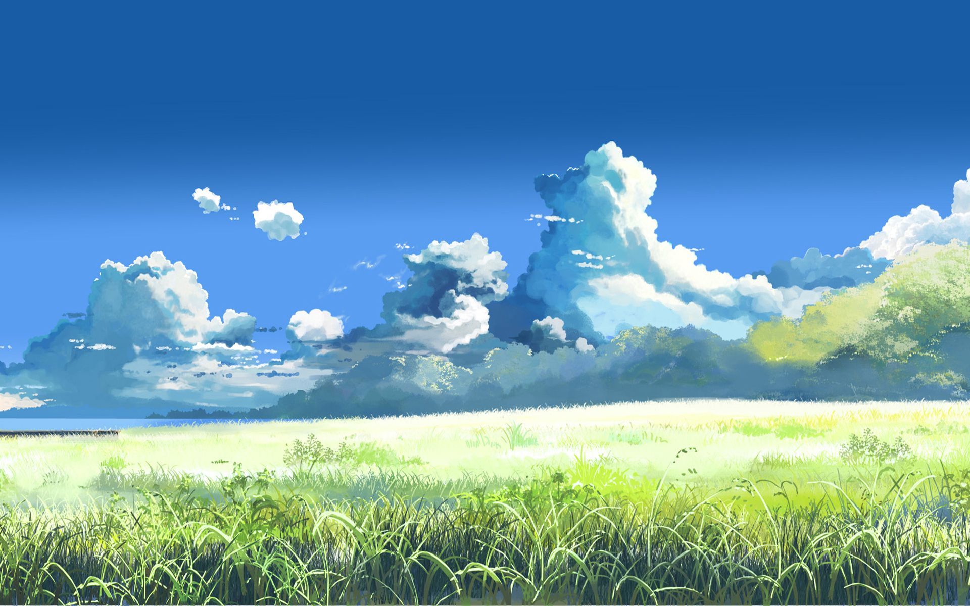 Cloudy Field Paint Wallpapers