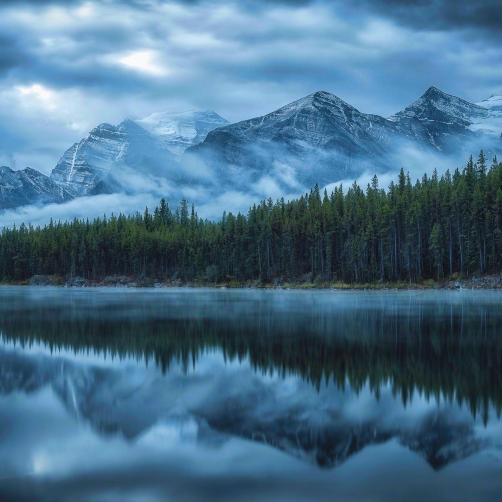Cloudy Forest Mountains And Lake Wallpapers