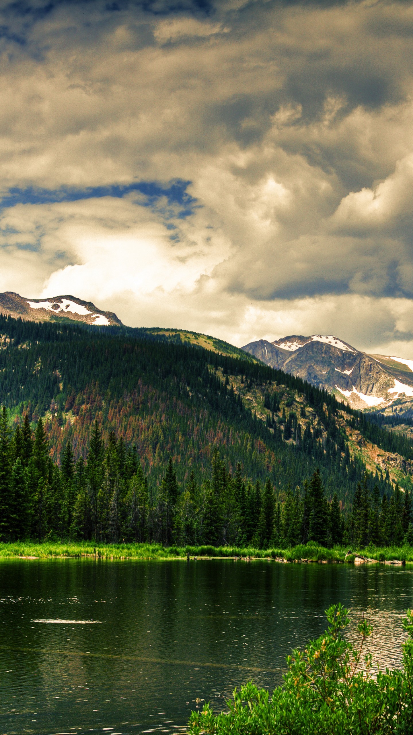 Cloudy Forest Mountains And Lake Wallpapers