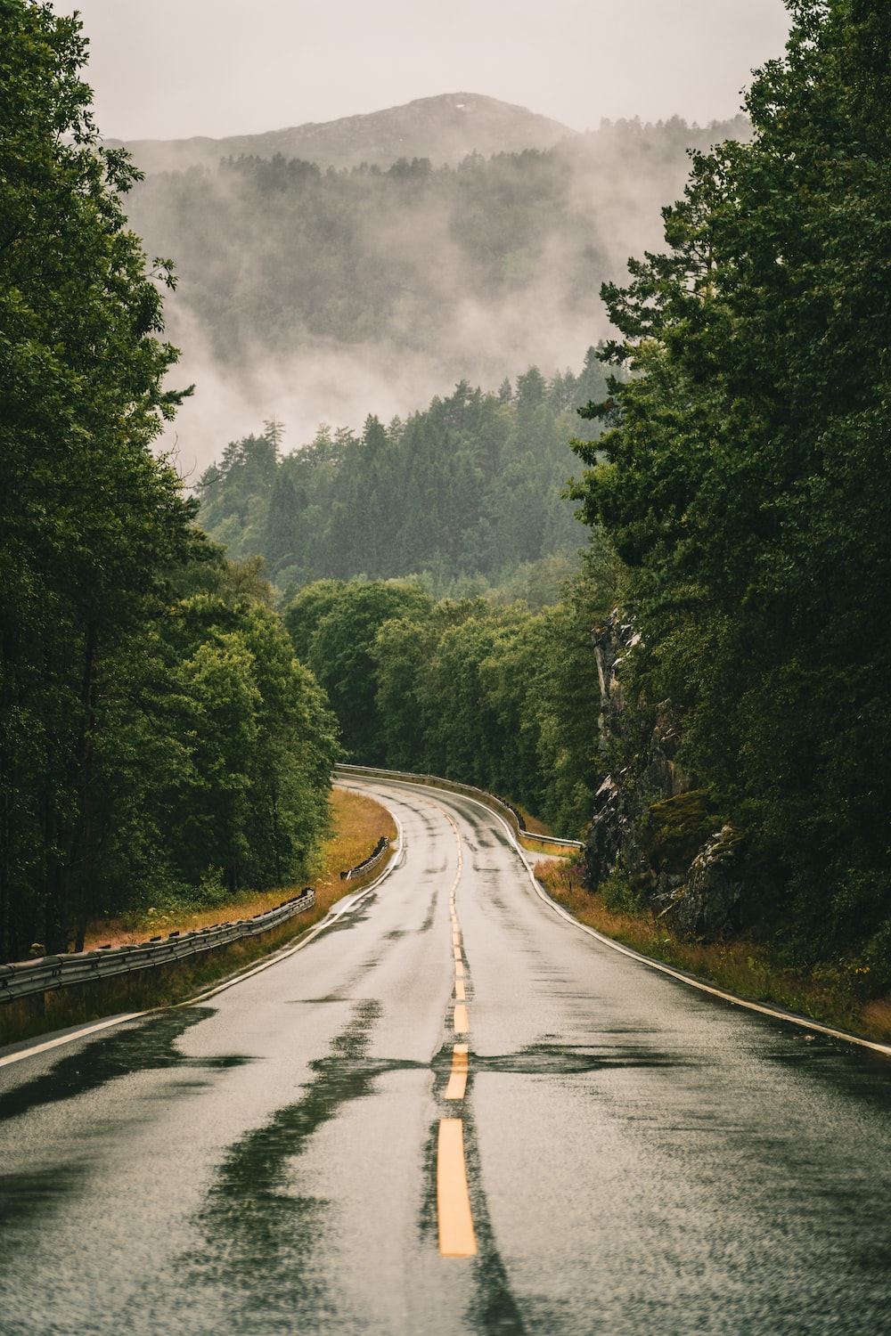 Cloudy Lonely Road Wallpapers