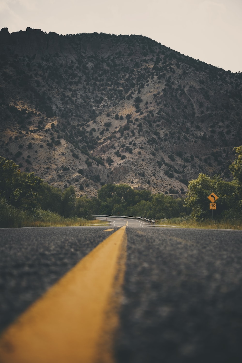 Cloudy Lonely Road Wallpapers