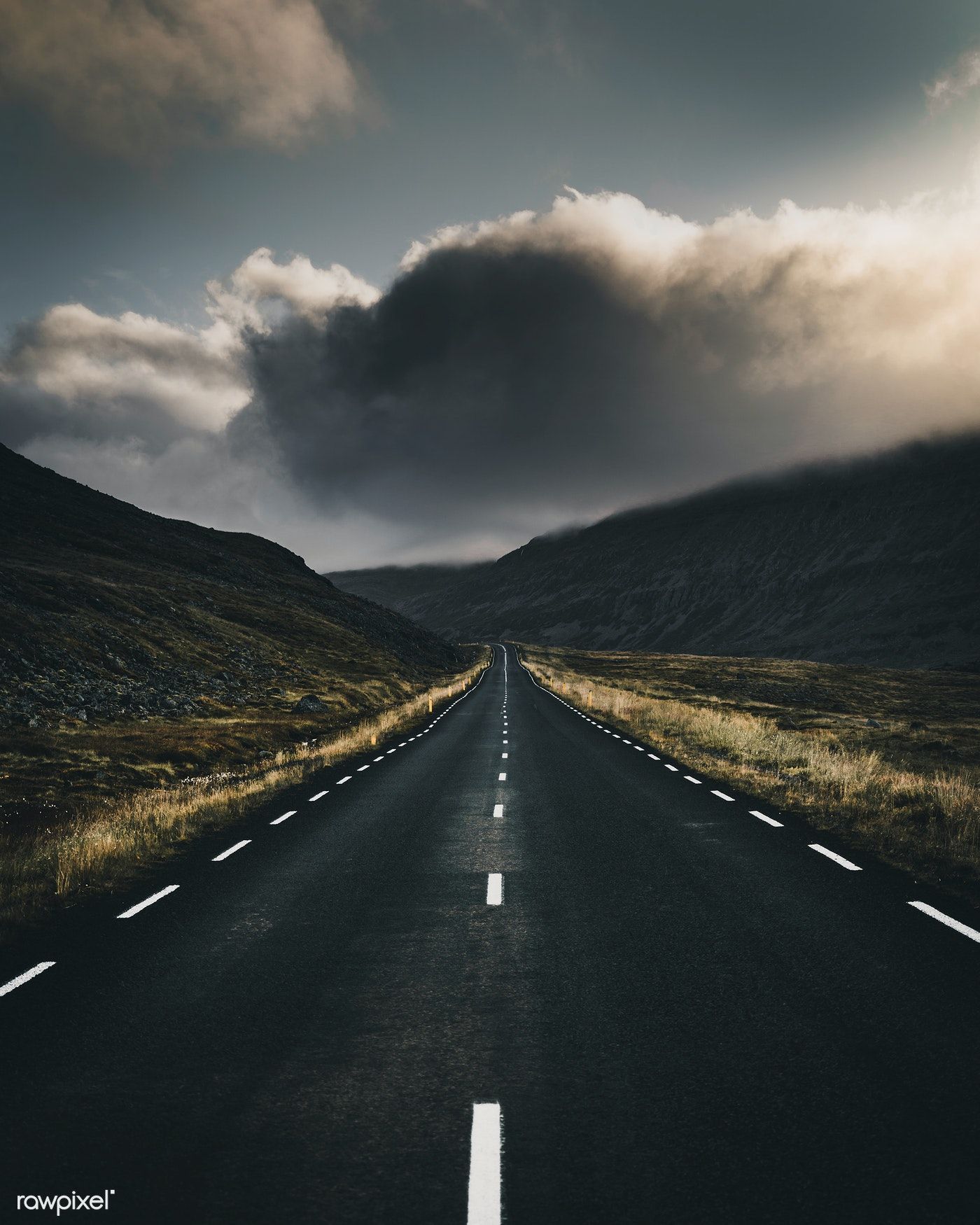 Cloudy Lonely Road Wallpapers