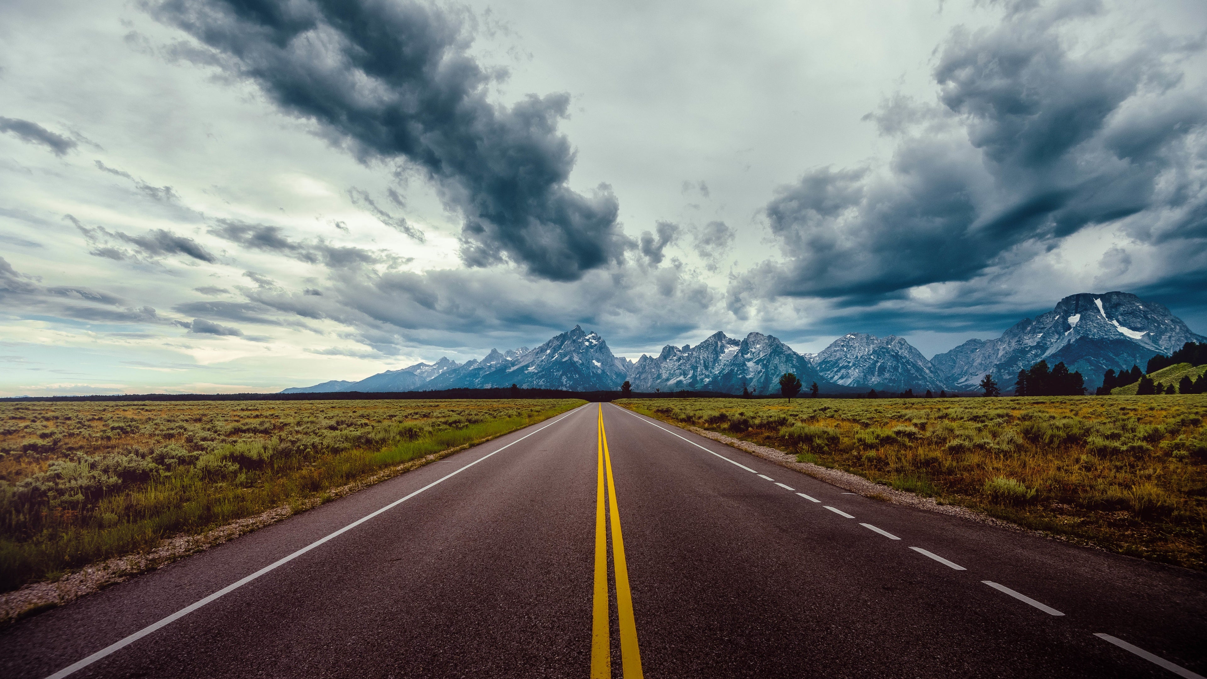 Cloudy Lonely Road Wallpapers