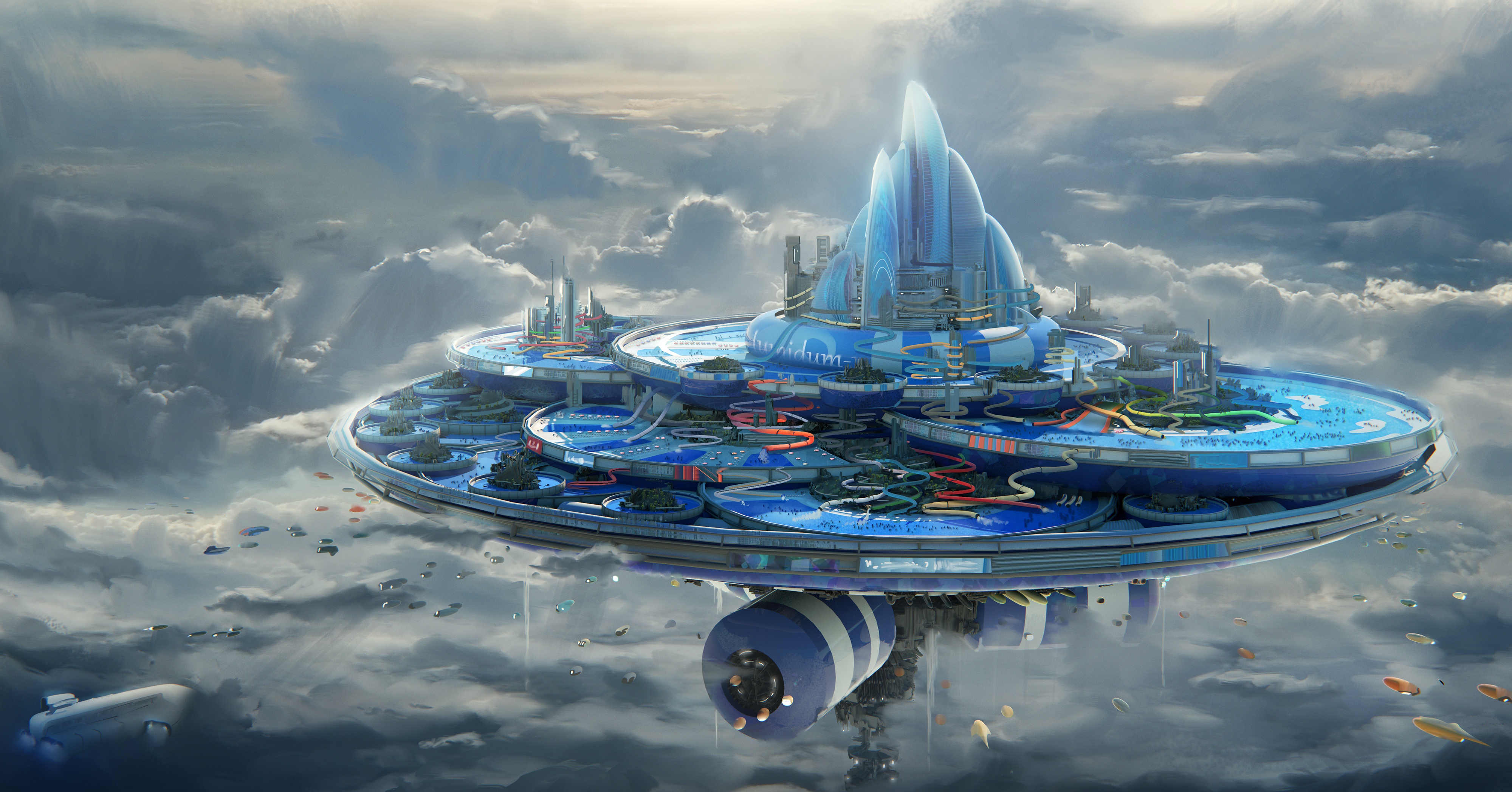 Cloudy Sci Fi Hd Sky Art Wallpapers