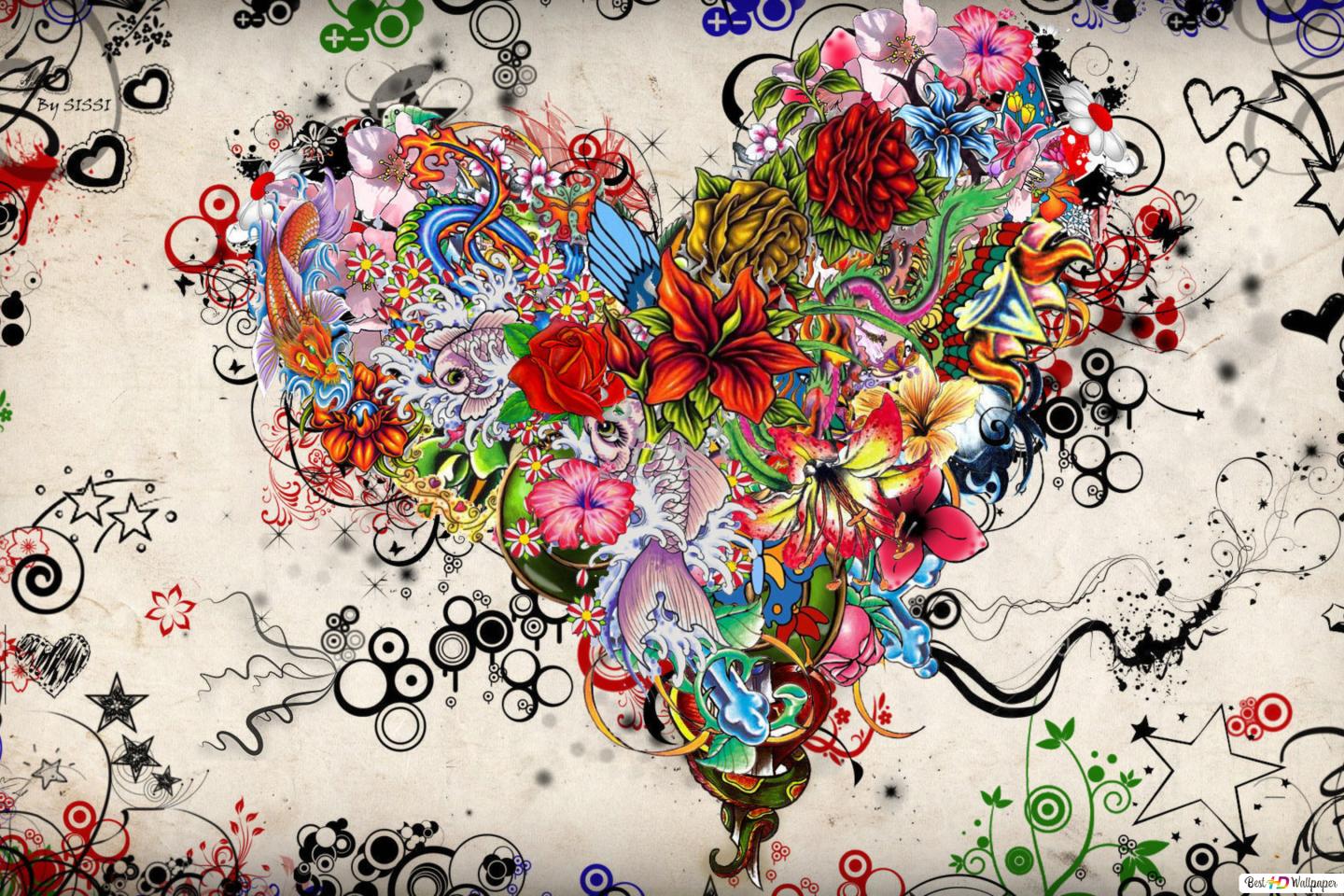 Colorful Abstract Hearts Wallpapers