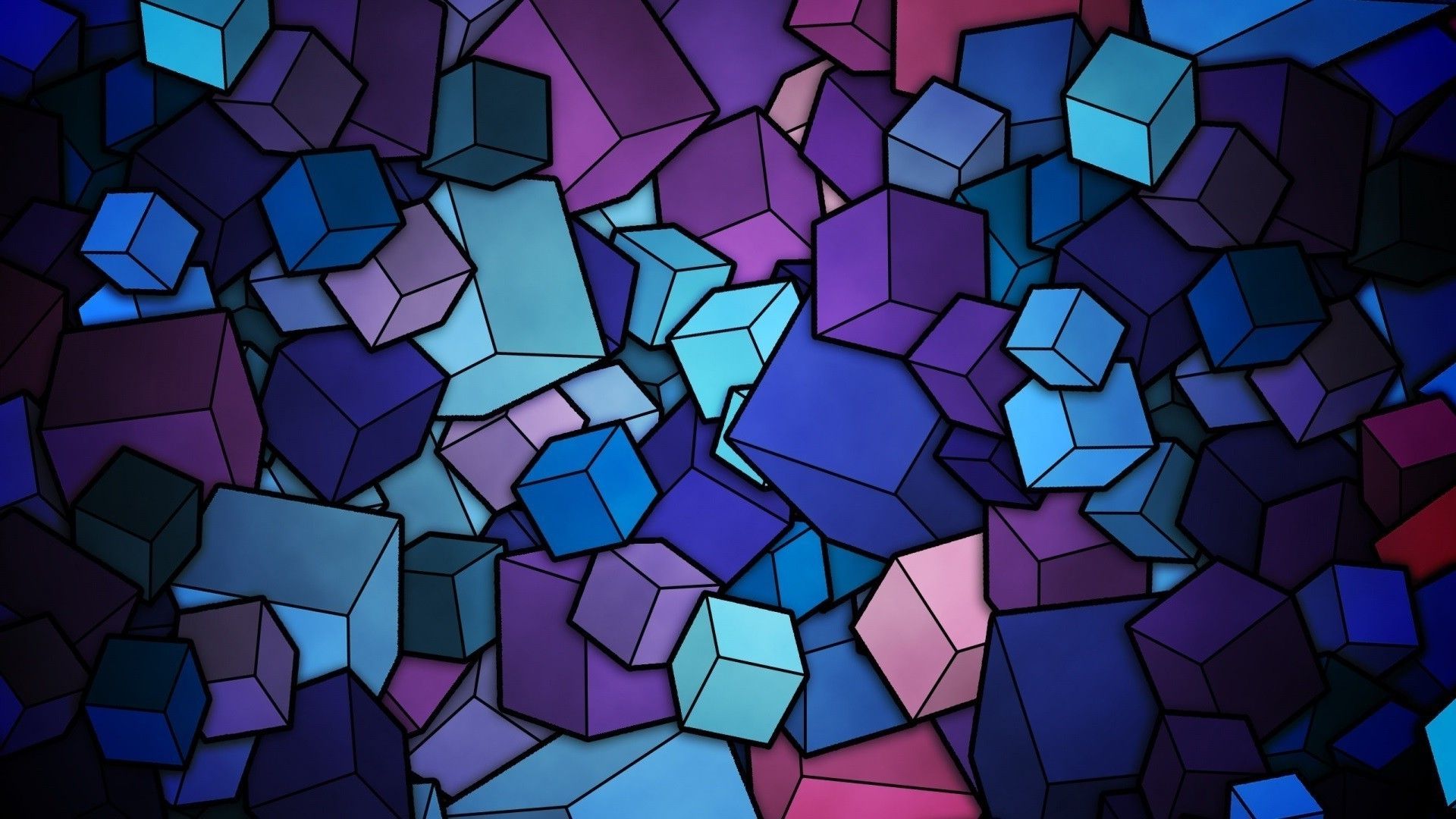 Colorful Cube Pattern Wallpapers