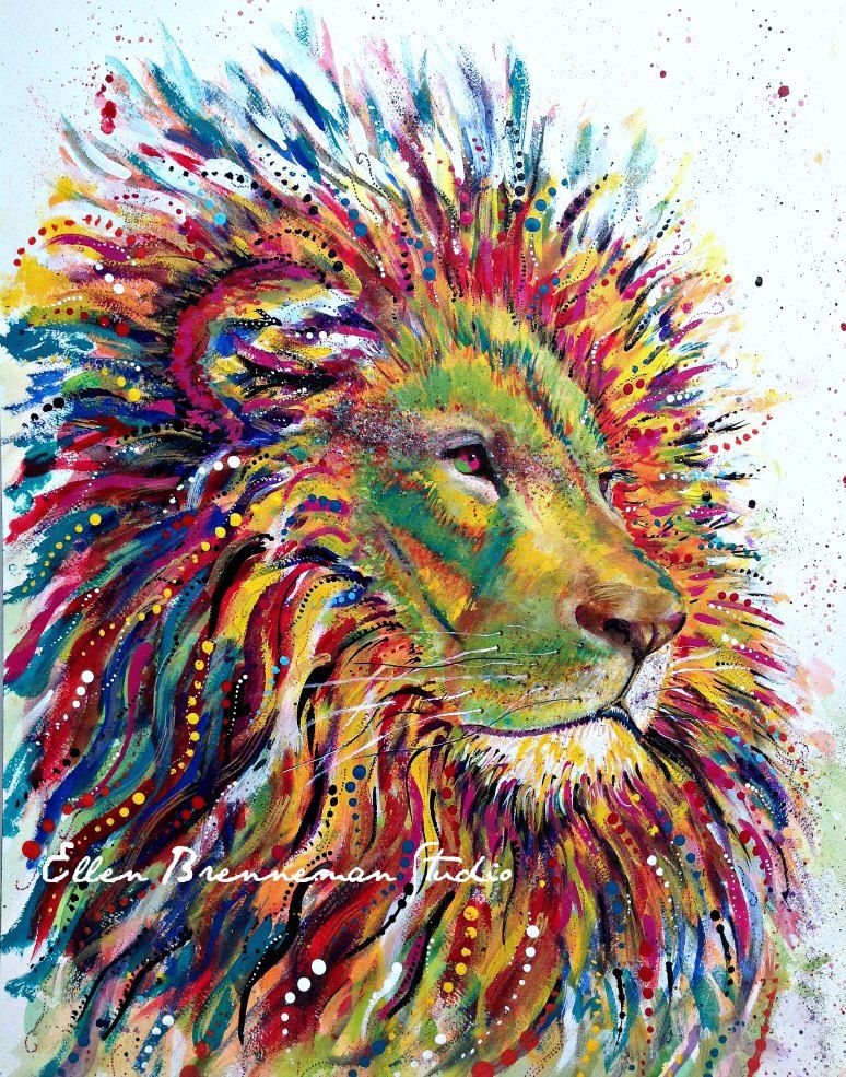 Colorful Lion Spirit In Space Nebula
 Wallpapers