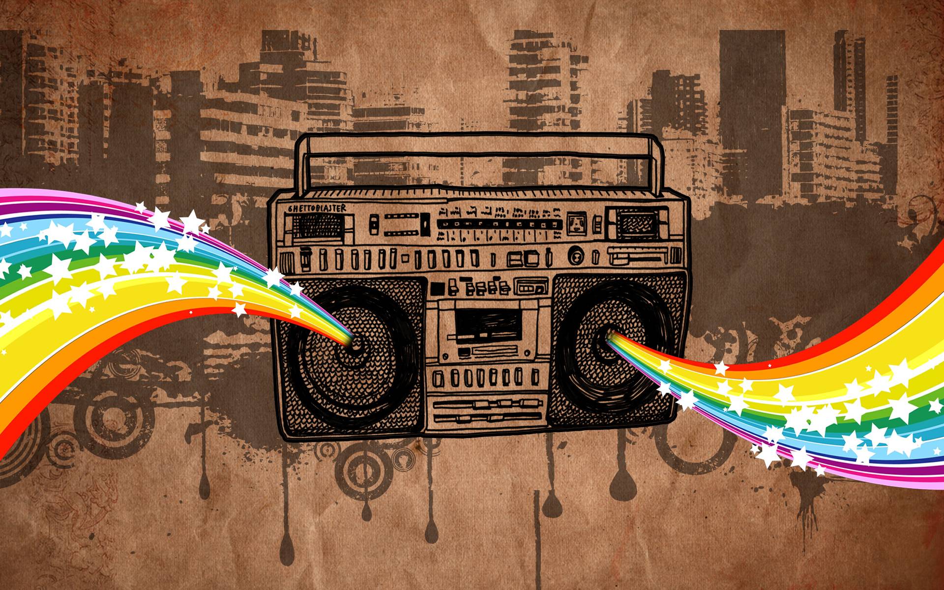 Colorful Minimal Boombox Wallpapers