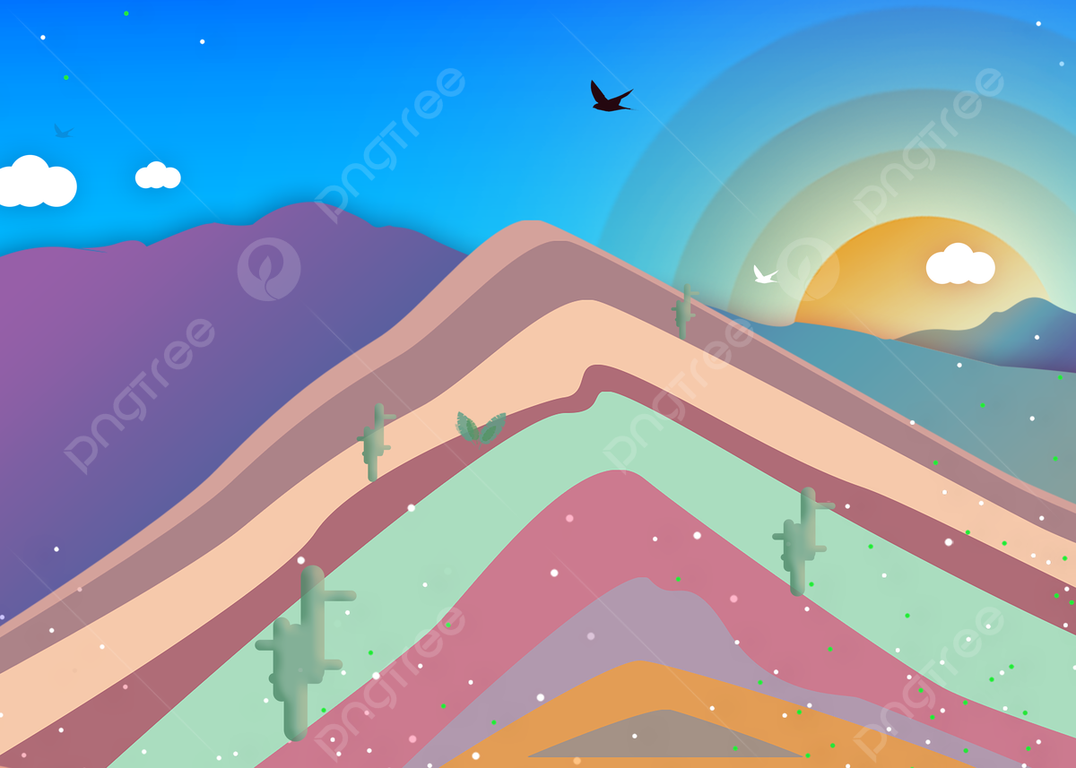 Colorful Mountain Under Blue Sky Wallpapers