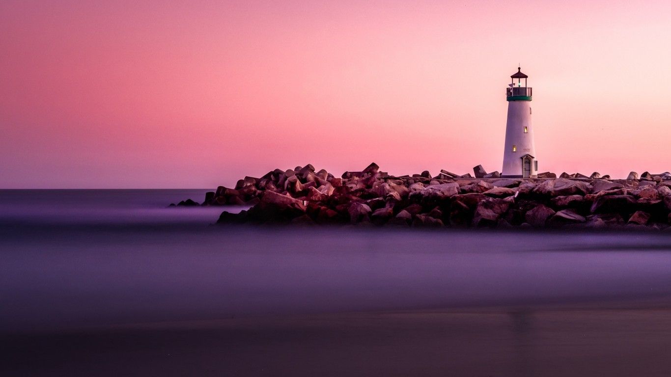 Colorful Sky Near Lighthouse Wallpapers