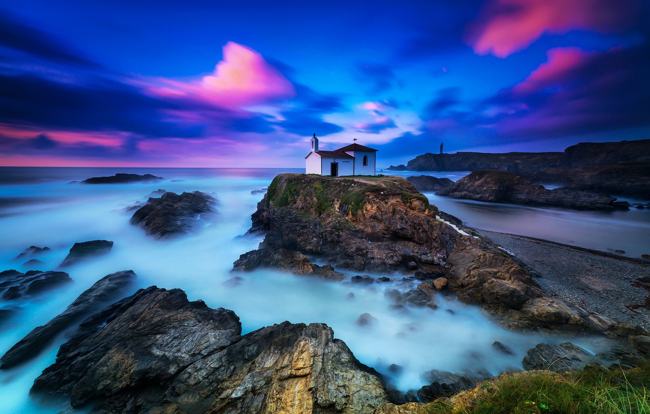 Colorful Sky Sea And Lighthouse Wallpapers