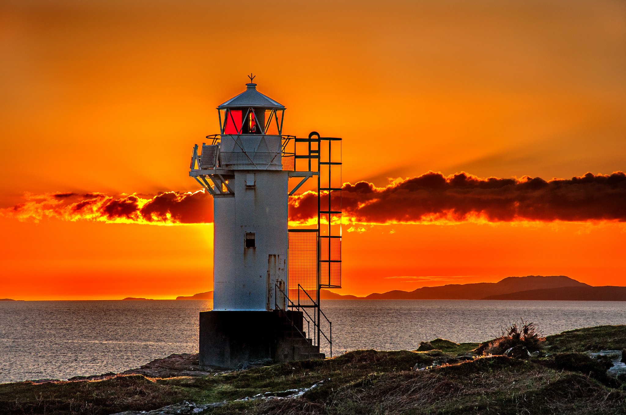 Colorful Sky Sea And Lighthouse Wallpapers