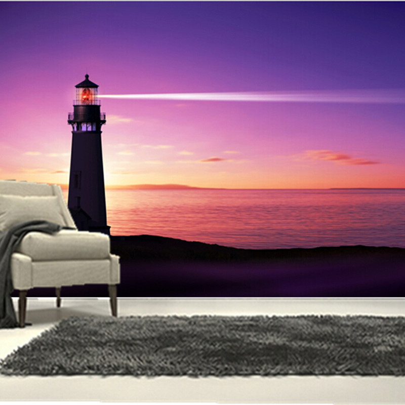 Colorful Sky Sea And Lighthouse Wallpapers