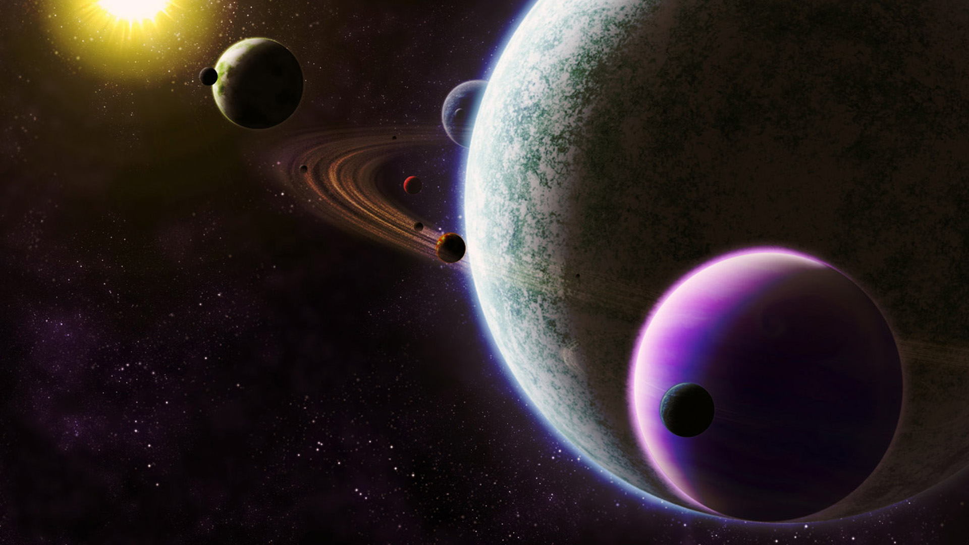 Colorful Solar System Digital Art Wallpapers