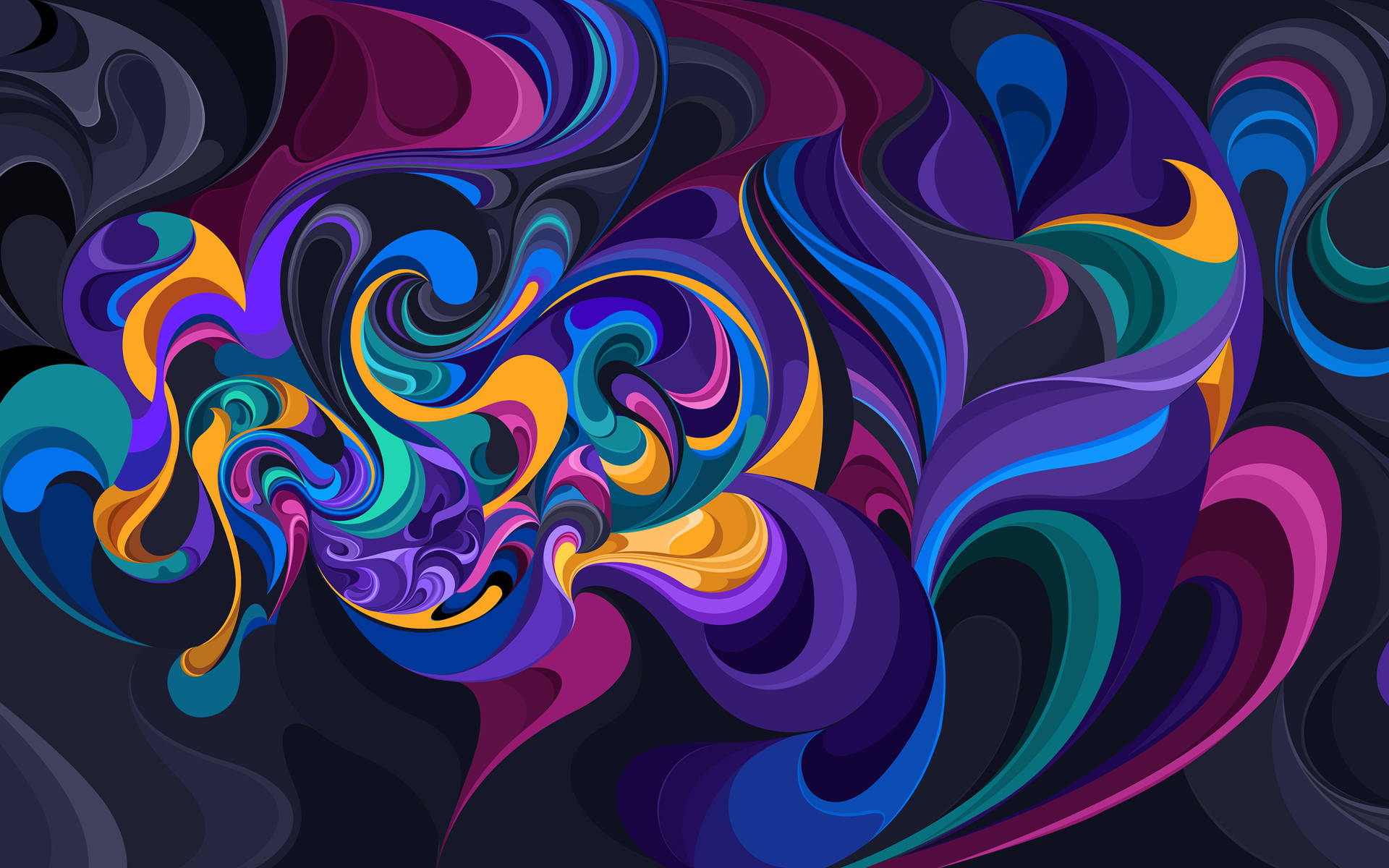 Colorful Wave Fractal Art Wallpapers