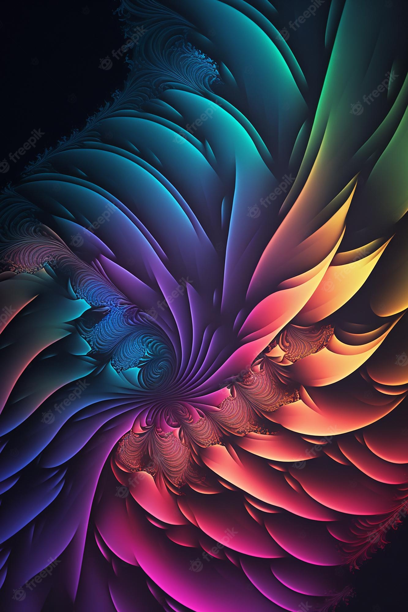 Colorful Wave Fractal Art Wallpapers